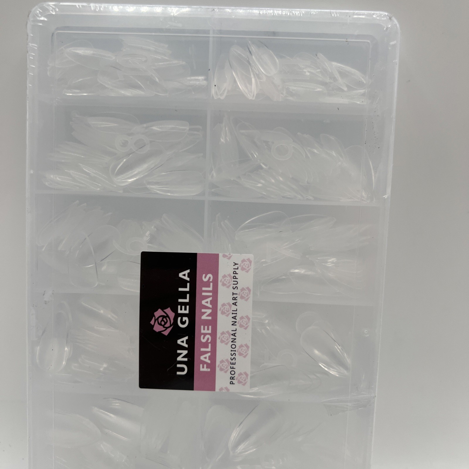 Una Gella Clear Gel Nail Tips Square No C Curve 504pcs French Style Square