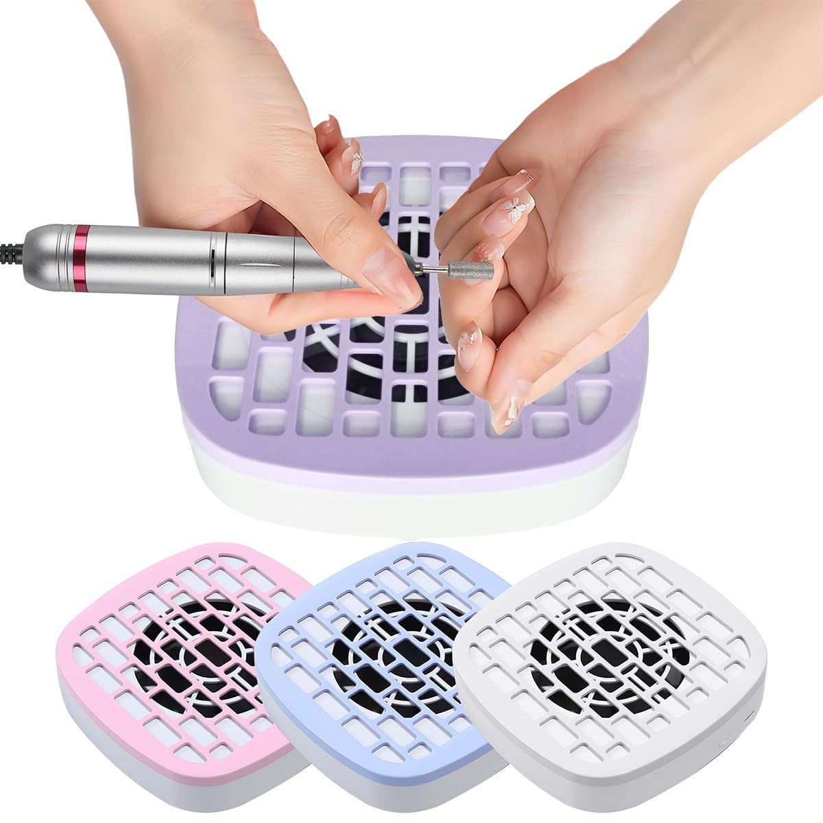 Compact Purple Nail Vacuum Cleaner – Strong Suction for Clean Manicure Spaces