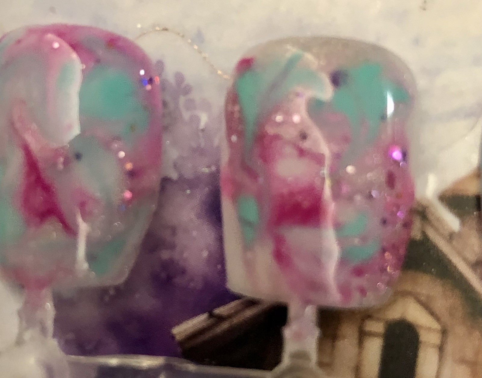 Gel Press on Nails 20pc set. Marbled. Free Set With Every Purchase.