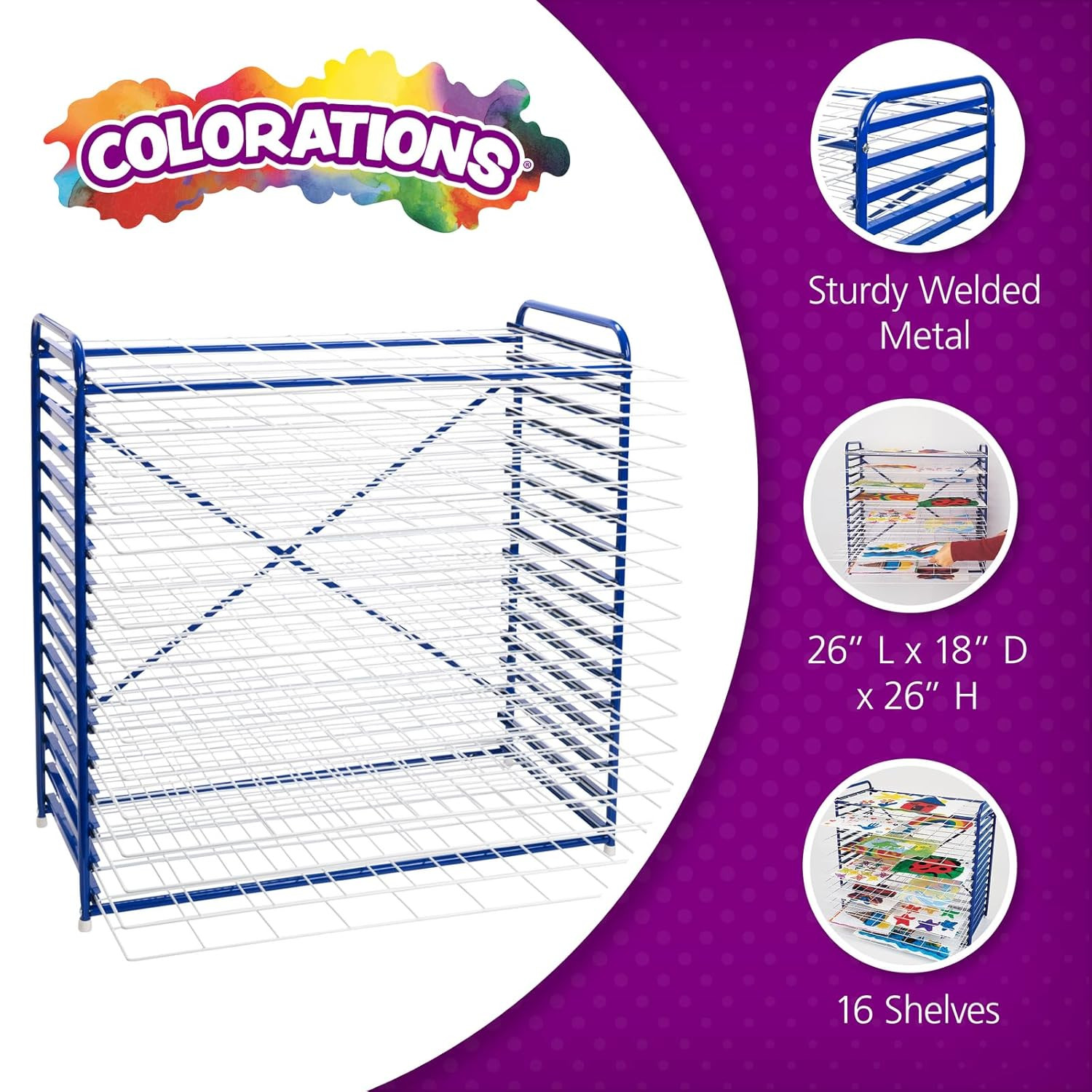 Art Drying Rack, Classroom Art Supplies, Tabletop or Wall Mount, School Art Dryi