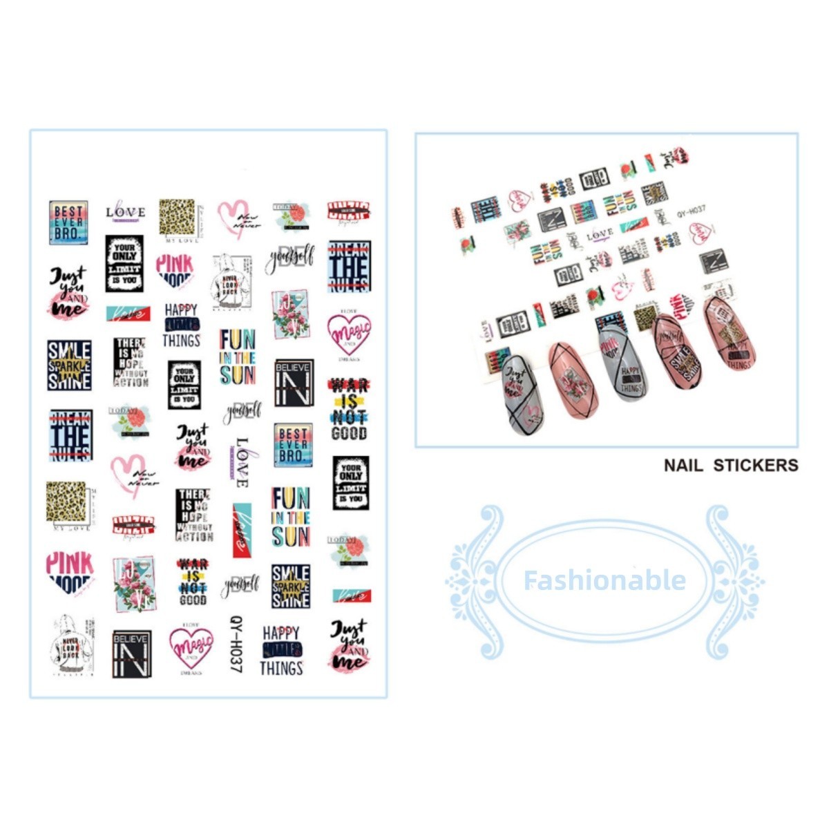 Graffiti Fun Nail Art Stickers Self-Adhesive Minimalist Design Nail Decorations