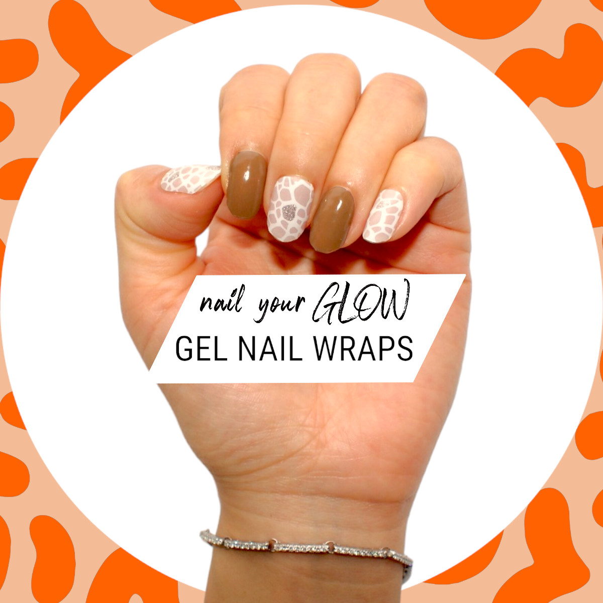 20 Gel Nail Wrap Stickers, Shimmer Sparkly, Semi Cured UV/LED, Nail Art Design