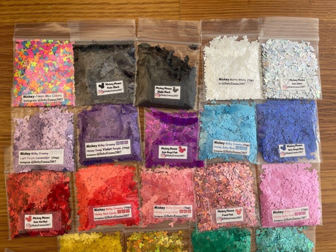 Solvent Resistant MICKEY MOUSE Glitter-U Pick Color-Nail Art Face Craft-tsp-US
