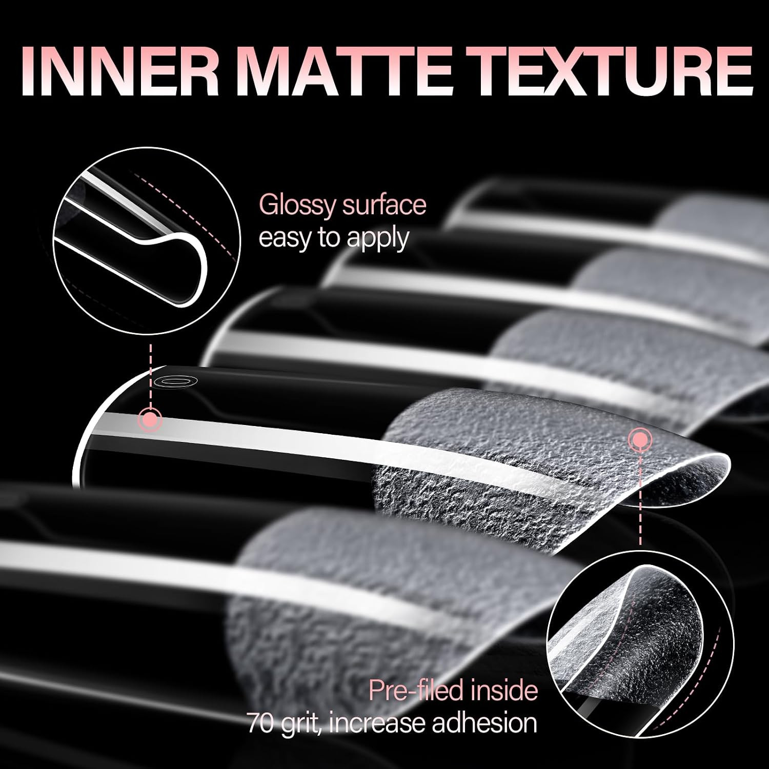 Medium Square Pre-Filed Nail Tips 120Pcs for Nail Salon Lovers | Full Cover, Hal