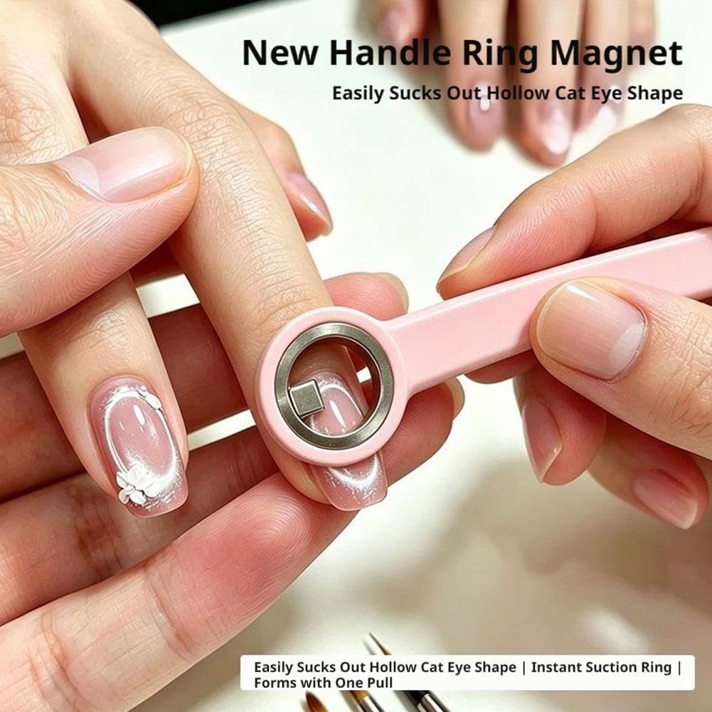 Circle Cat Eye Magnet For Nails Art,Rotating Ring Magnet With A Handle