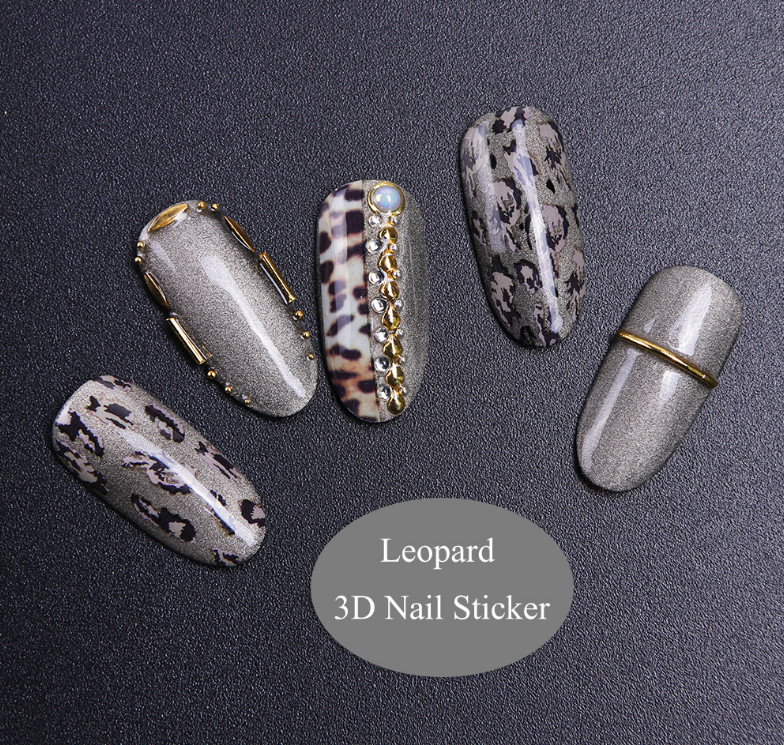 3D Animal Print Cheetah Leopard Nail Stickers Nail art designs Decors NS5