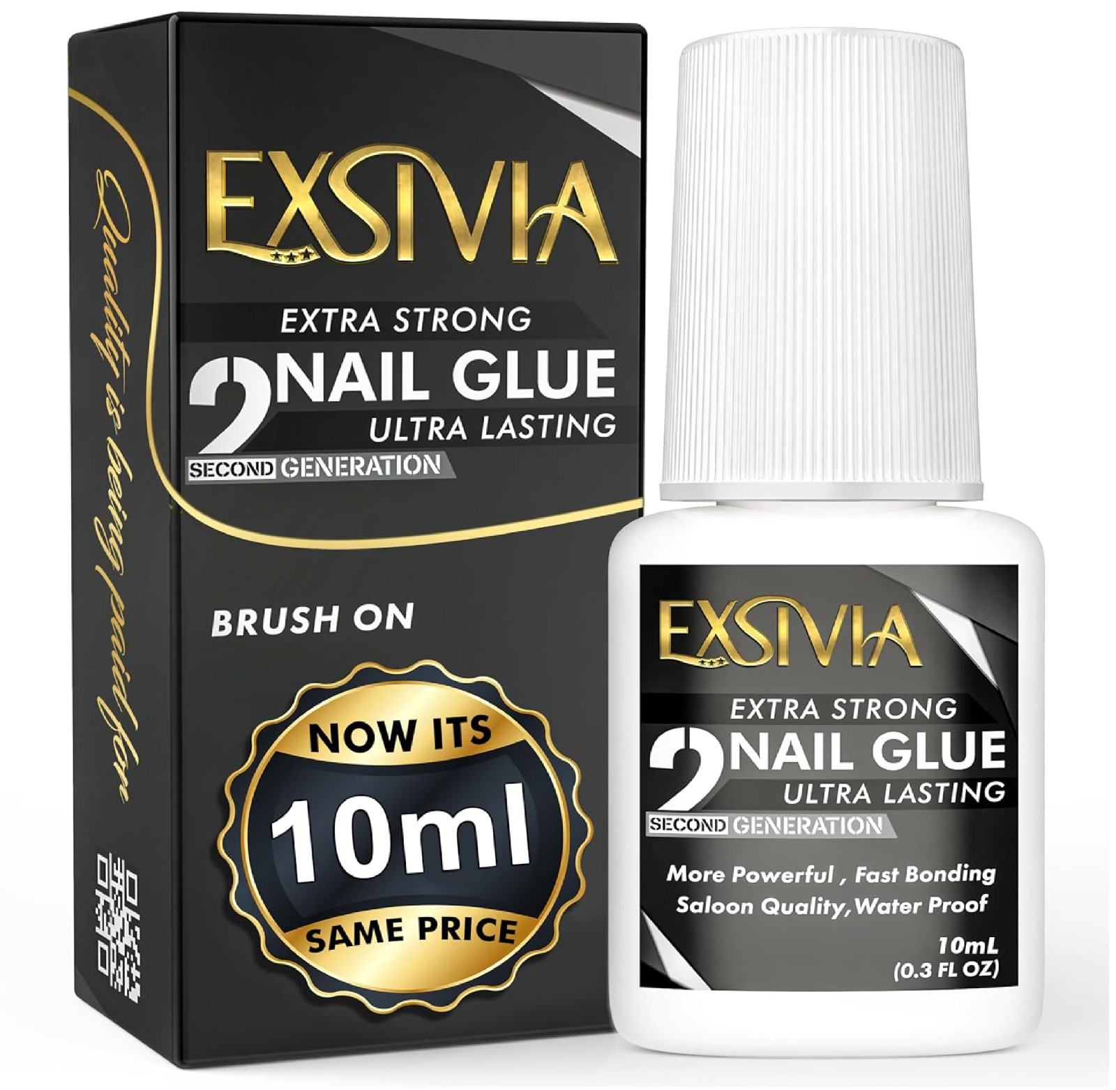 Super Strong Nail Glue for Press On Nails, Acrylic Nails & Nail Tips (10ml),Extr