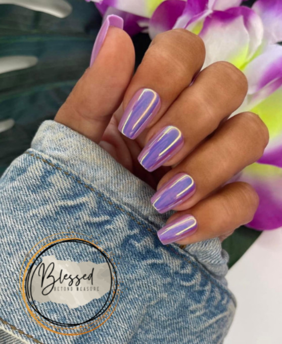Red Aspen Press On Nails~A Hui Hou, Ailea Medium Coffin Purple Shiny