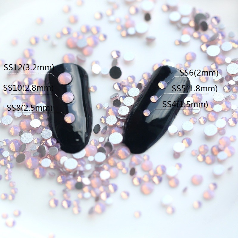 520 pcs Mix Size Opal Crystal Nail Art Rhinestones 3D Flatback Nails Decorations