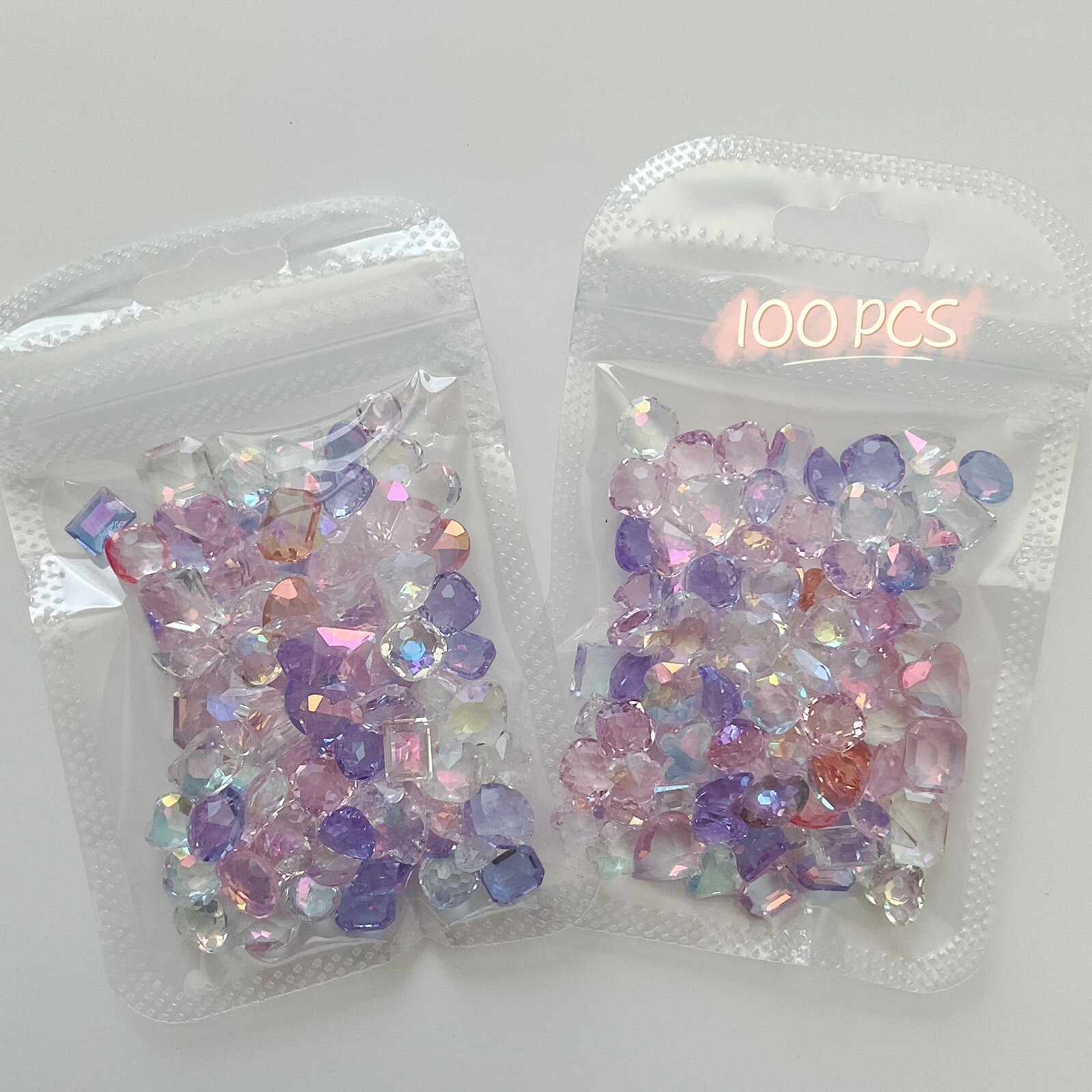 100 PCS K9 Glass Crystal Nails Accessories Rhinestone Mixed Shape Color