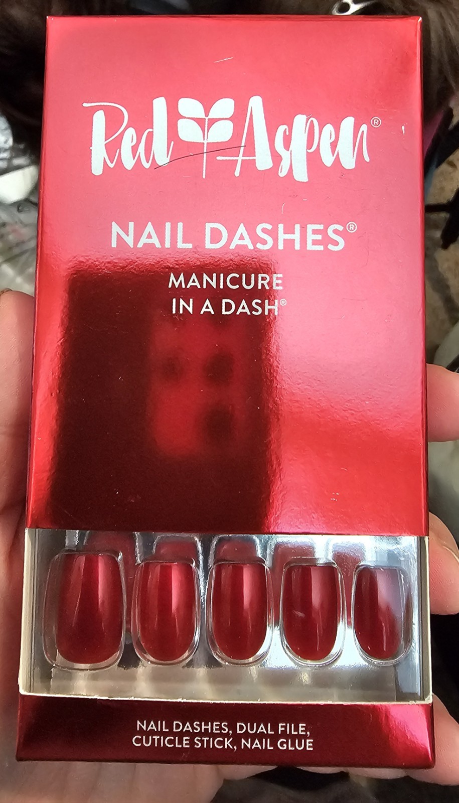 Red Aspen Nail Dashes “Roses For Rhonda” Short Coffin