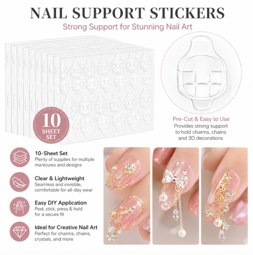 Double-Sided Nail Adhesive Tape – Clear Manicure Glue Stickers, Nail Art Tip Tab