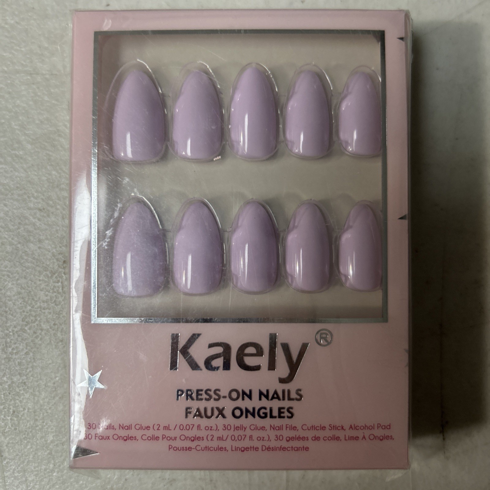 Pink Almond Medium Length Press On Nails with Nail Glue Full Cover 30 ct