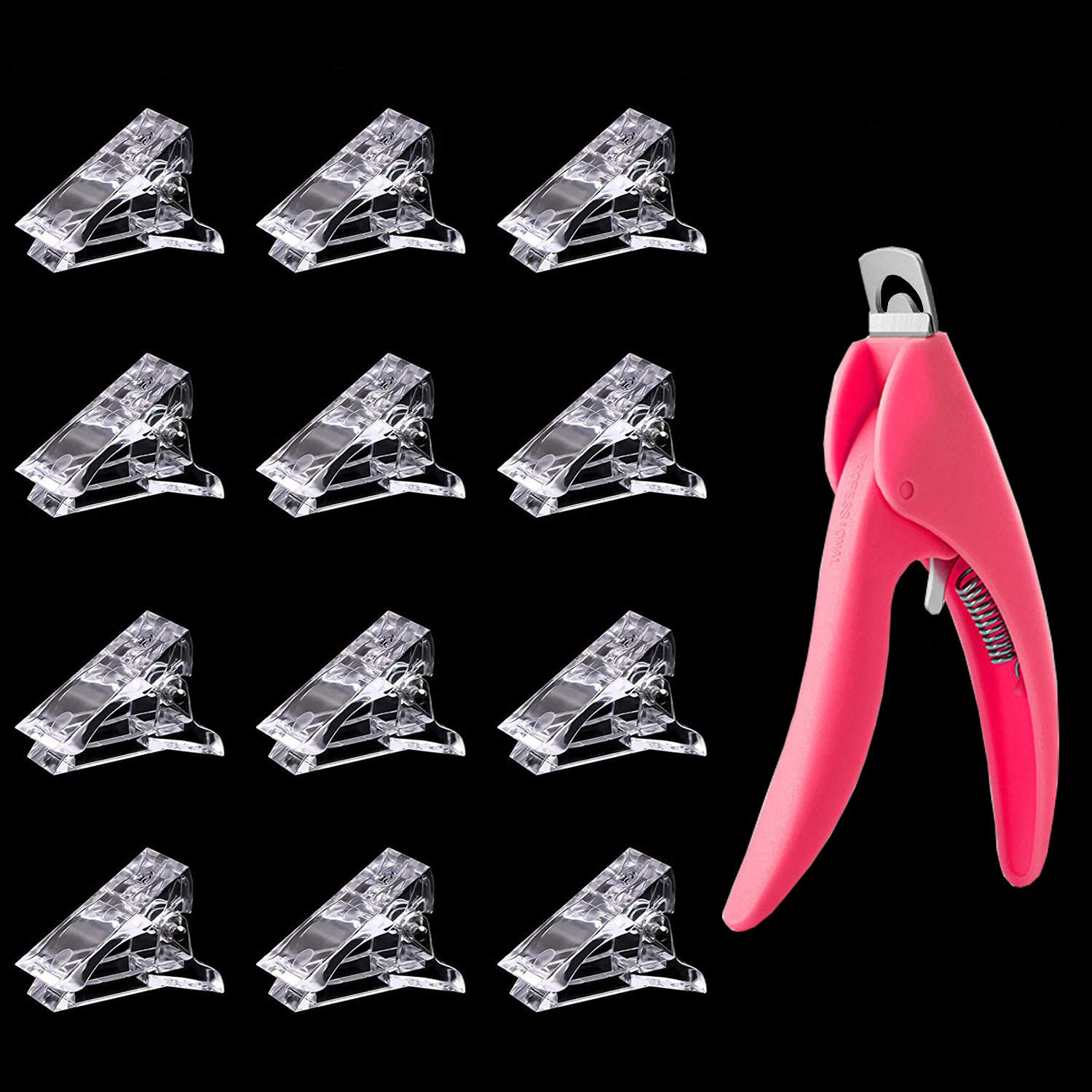 12Pcs Nail Tips Clip for Quick Building Polygel Nail Clips for Polygel Finger Na
