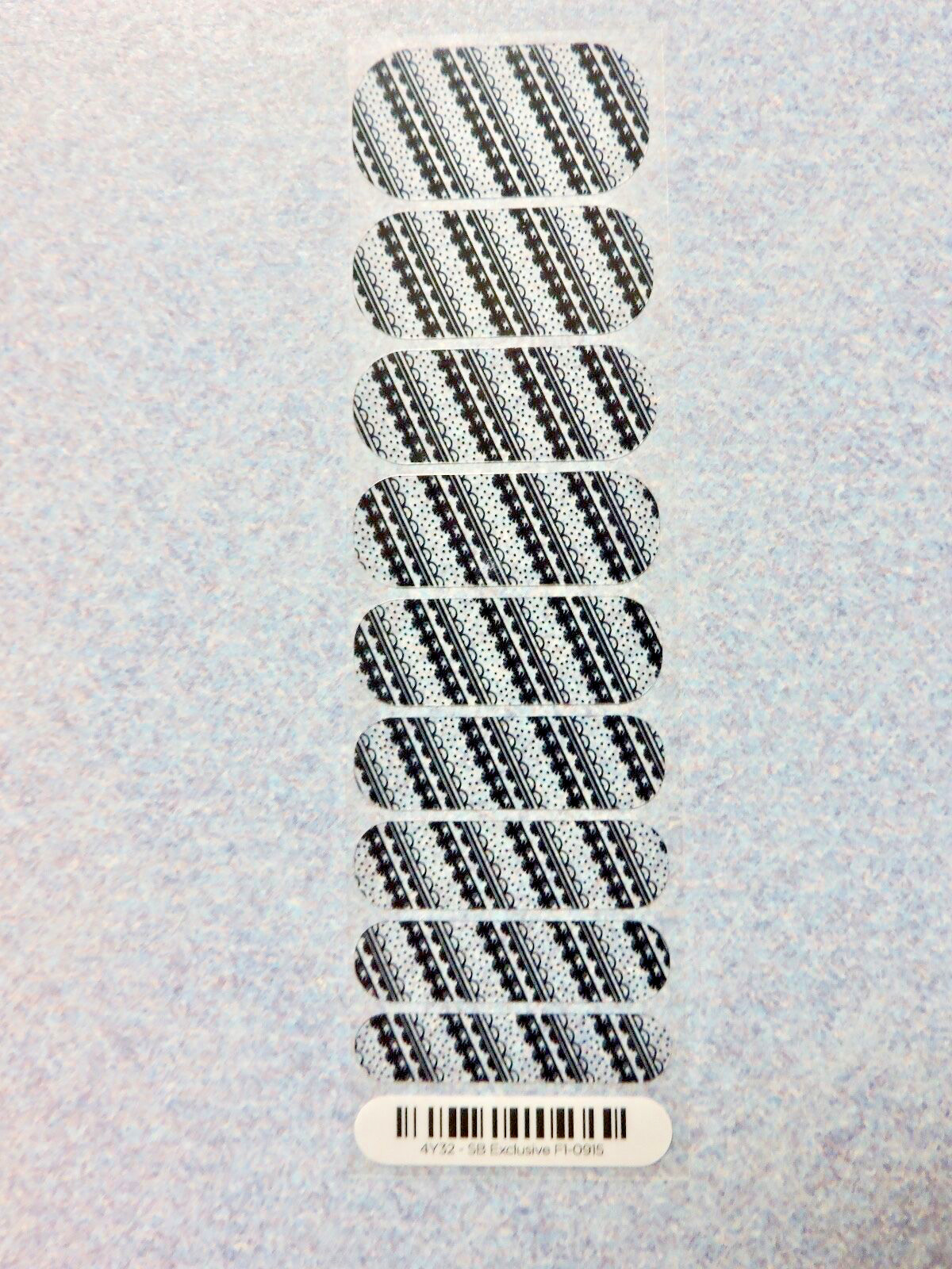 BNIP Jamberry Style Box SEPTEMBER 2015 – FEMININE White Black Lace Nail Wraps