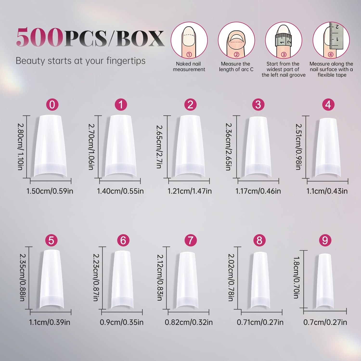 French Style 500PCS Acrylic Nail Tips Set – Your Go-To for Beautiful Manicures