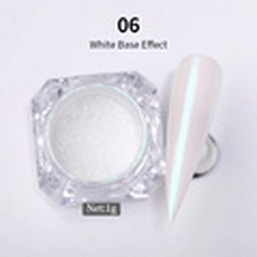 Mirror Glitter Nail Chrome Pigment Dust Power Pearl White Rubbing Powder Glitter