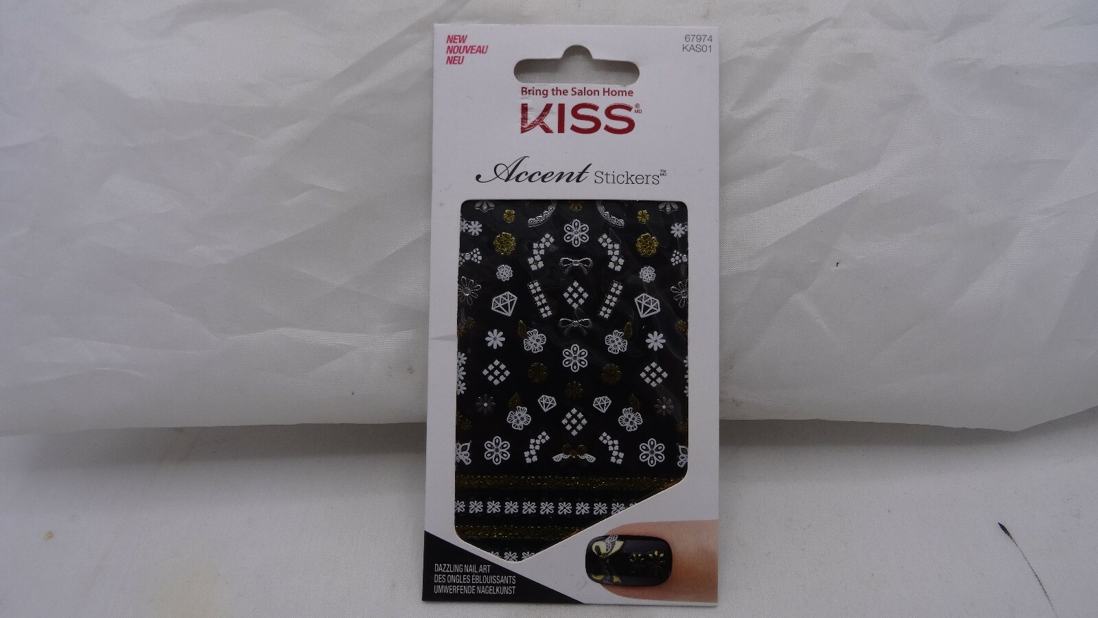 Kiss Nail Accent Stickers Dazzling Black and Gold #67974 CHOOSE QTY
