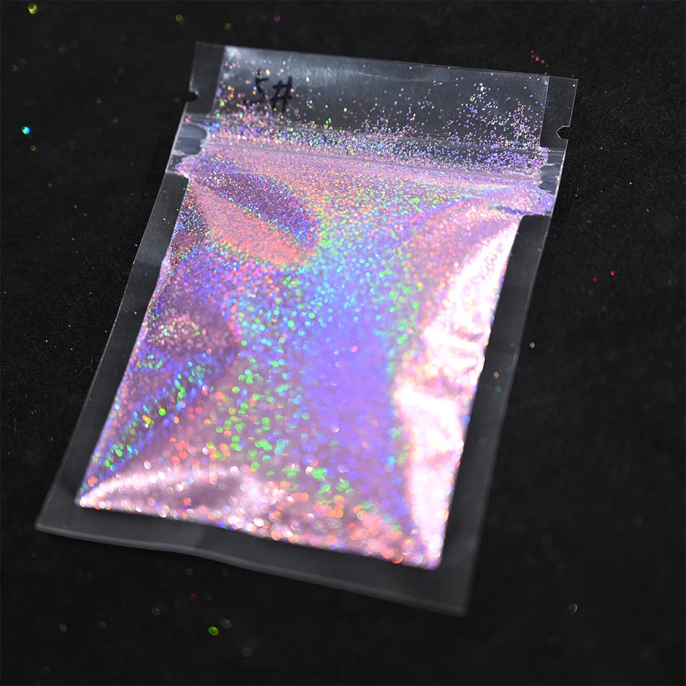 Laser Holographic Rainbow Nail Glitter 0.2MM Sparkly Nails Glitter Powder 10G/5G