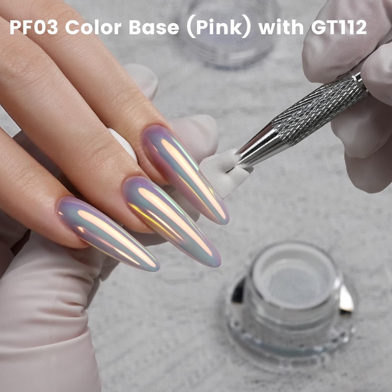 GleamTap Cushion Aurora Chrome – Nail Art Glitter