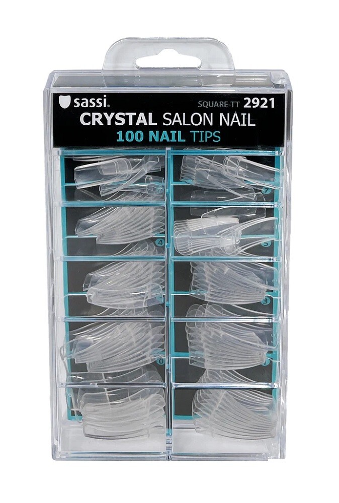 Sassi Tip Nail Crystal Square Traditional 100ct #2921
