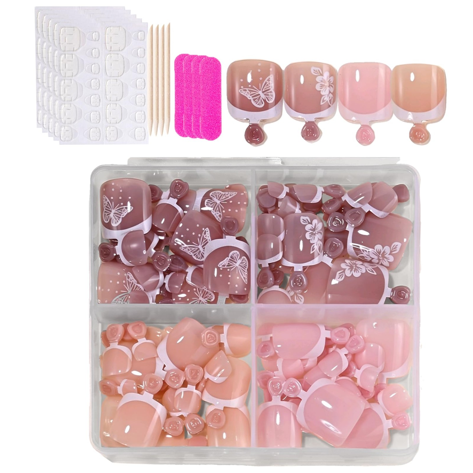 TOGZOM French Tip Toenails Short Style-4