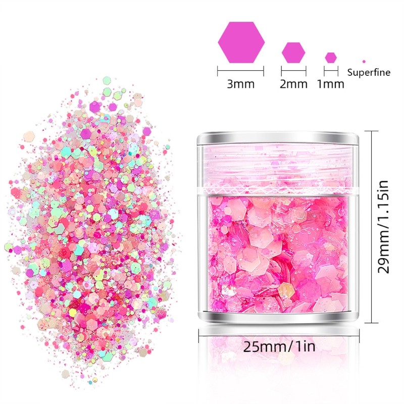 18/24 Color Glitter Powder Sequins Luminous Chunky Glitter Sequins