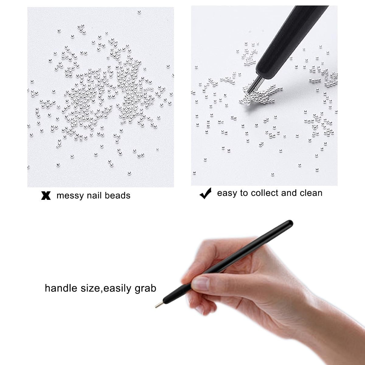 FSpronail Caviar Nail Beads Applicator Pen Kit – 2PCS Magnetic Tool