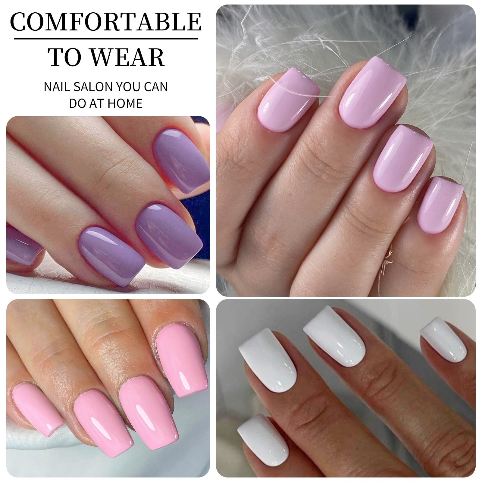 96Pcs Matte Short False Nail Tips Coffin Square Full Cover DIY Press-On Nails