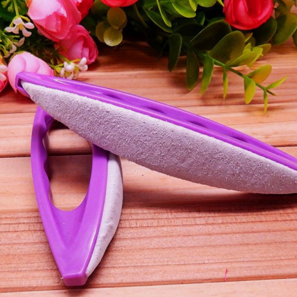 6Pcs Reusable Plastic Nail Art Tool Purple Nail Polisher for Manicure