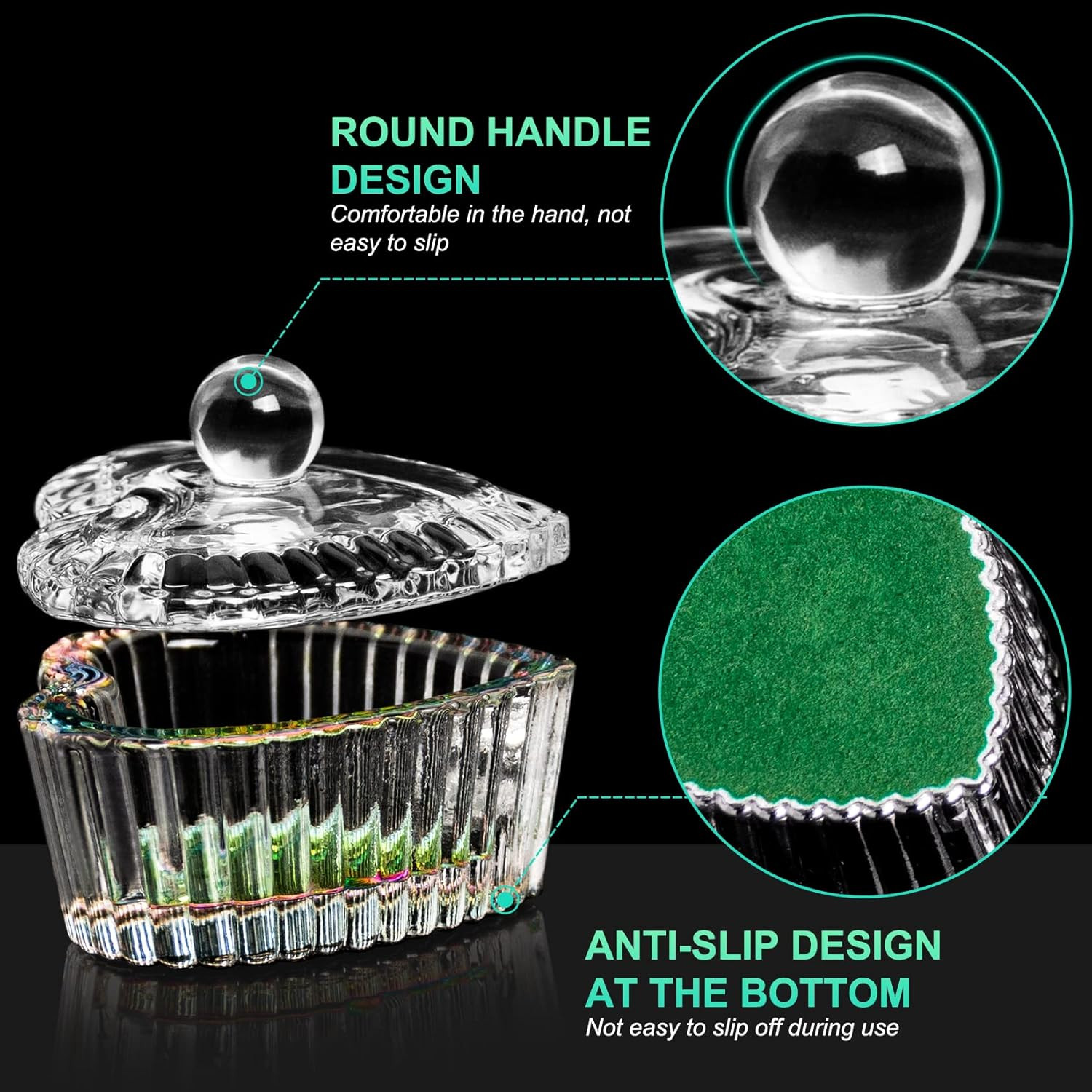2PCS Nails Tips Art Dappen Dish with Lid Acrylic Liquid Powder Dappen Monomer Di