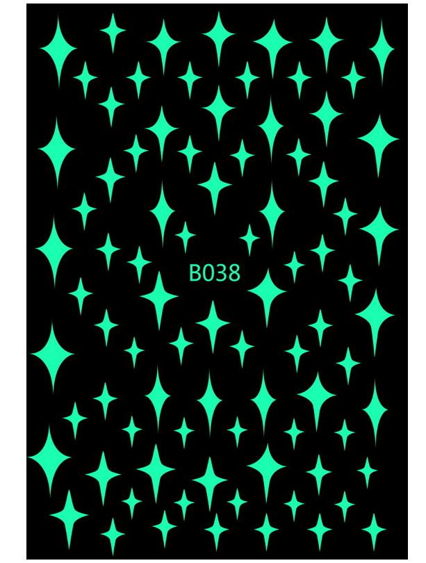 Stars Glow in the Dark Nail Stickers Decals Luminous NH21