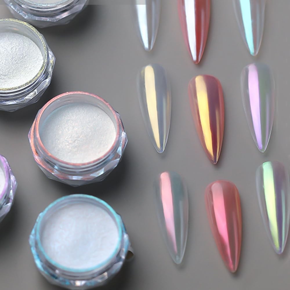 Pretty Diva 8 Colors Iridescent Pearl Chrome Nail 8 colors, Collection