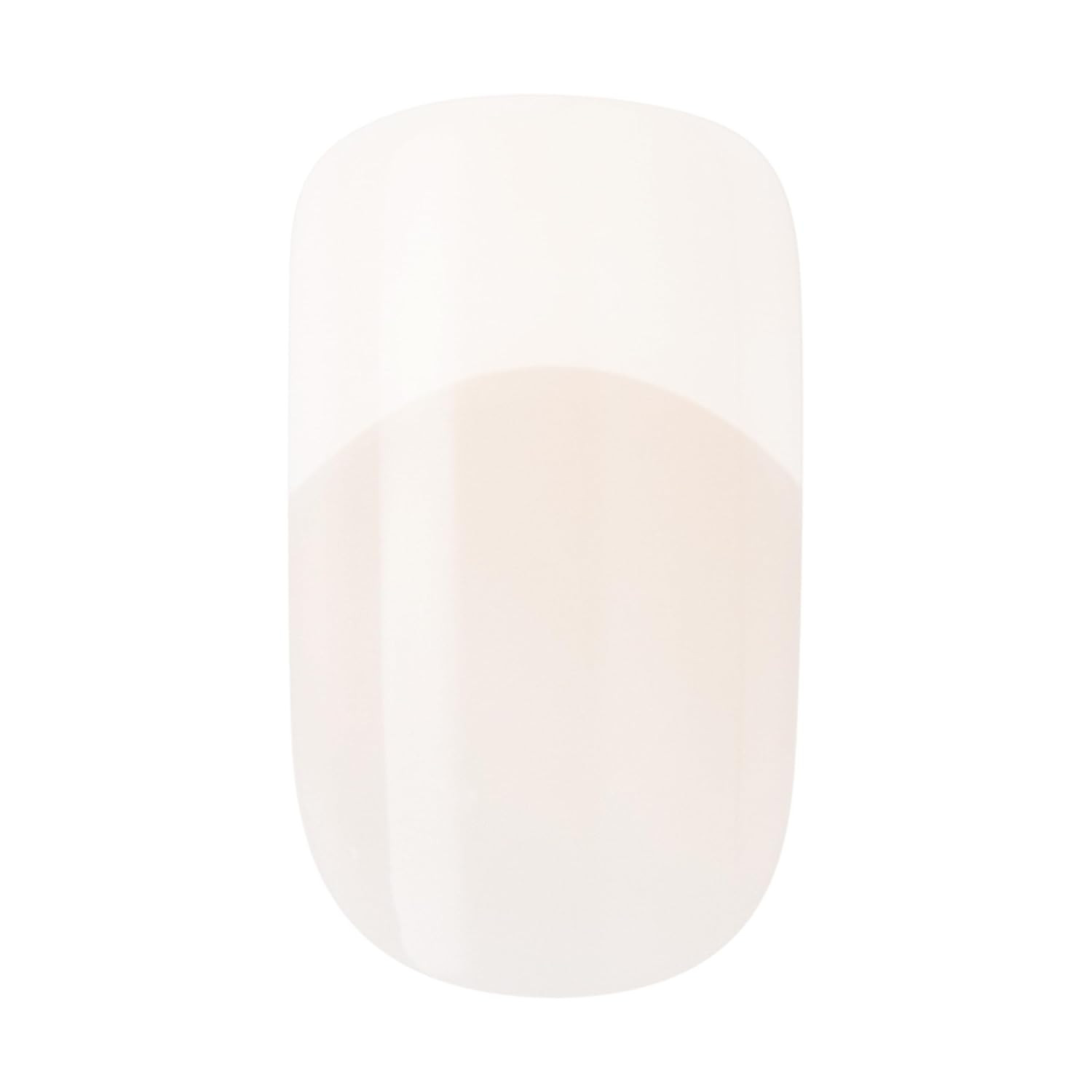 Salon Acrylic Press On Nails, Nail glue included, ‘Cashmere’, French, Medium Siz