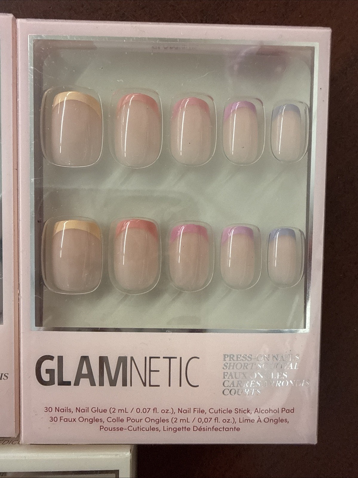 Lot of 3 Sets of Glamnetic Press-On Nails 2 Short Squoval & 1 Toenails