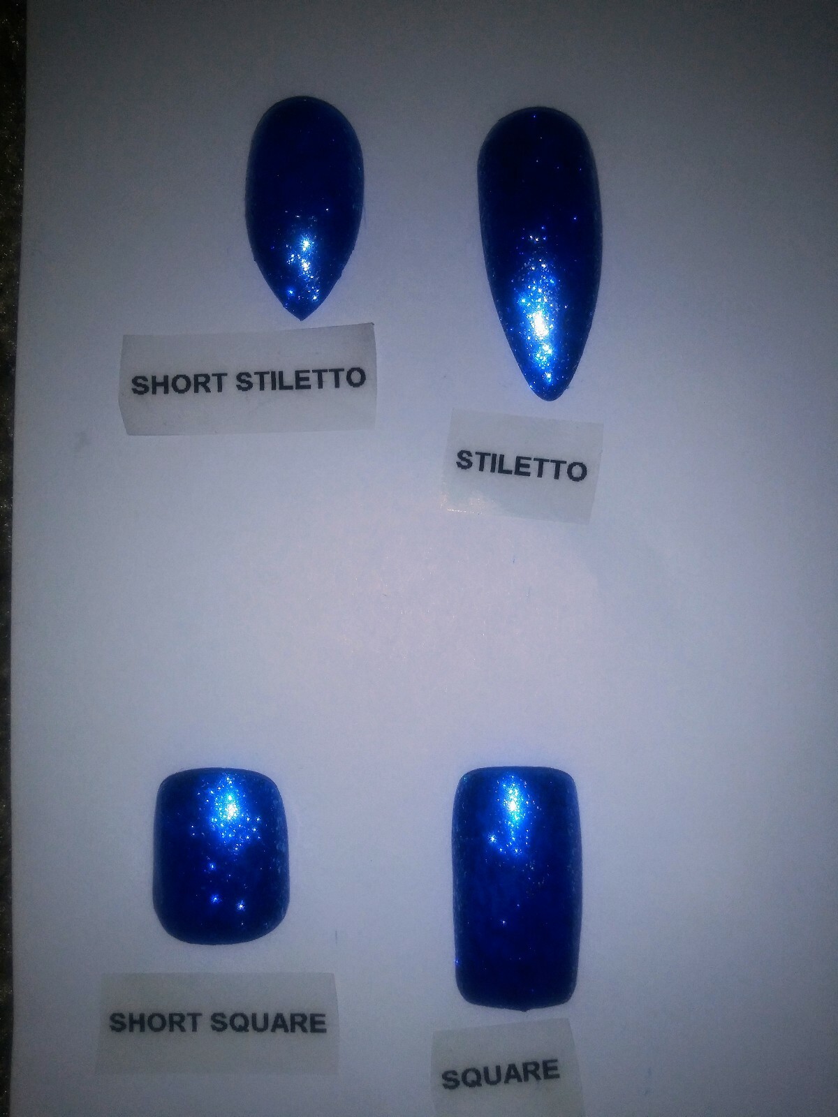 Black holographic glitter bling press on nails holo diamond crystal set short