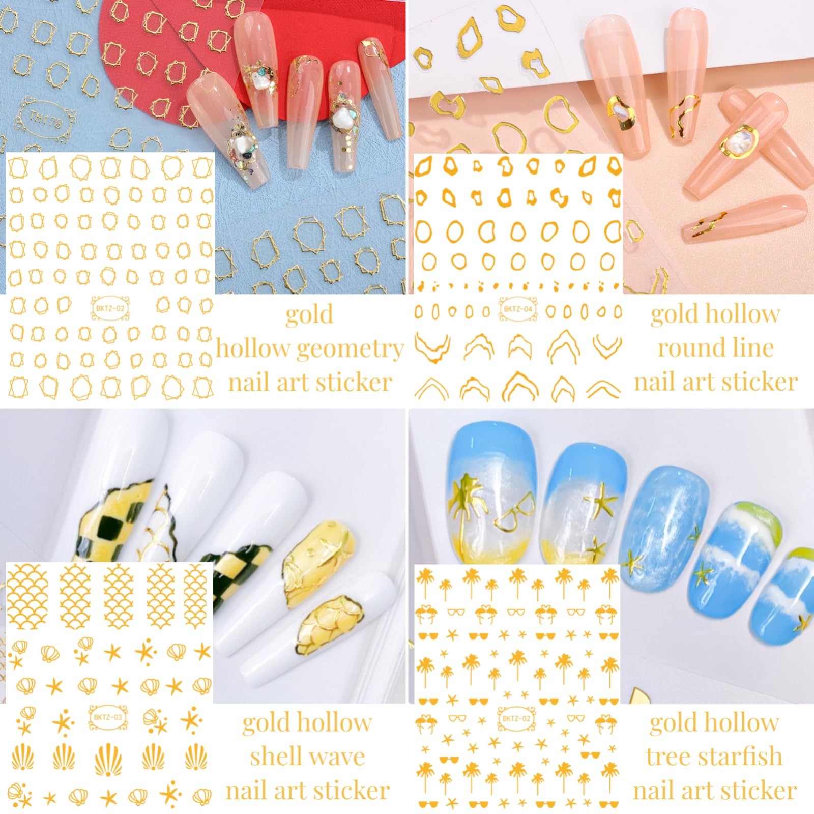 editTime 5 Boxes 3D Nail Art Crushed Sea Shell 7 Piece Set, 2-sea shell kit