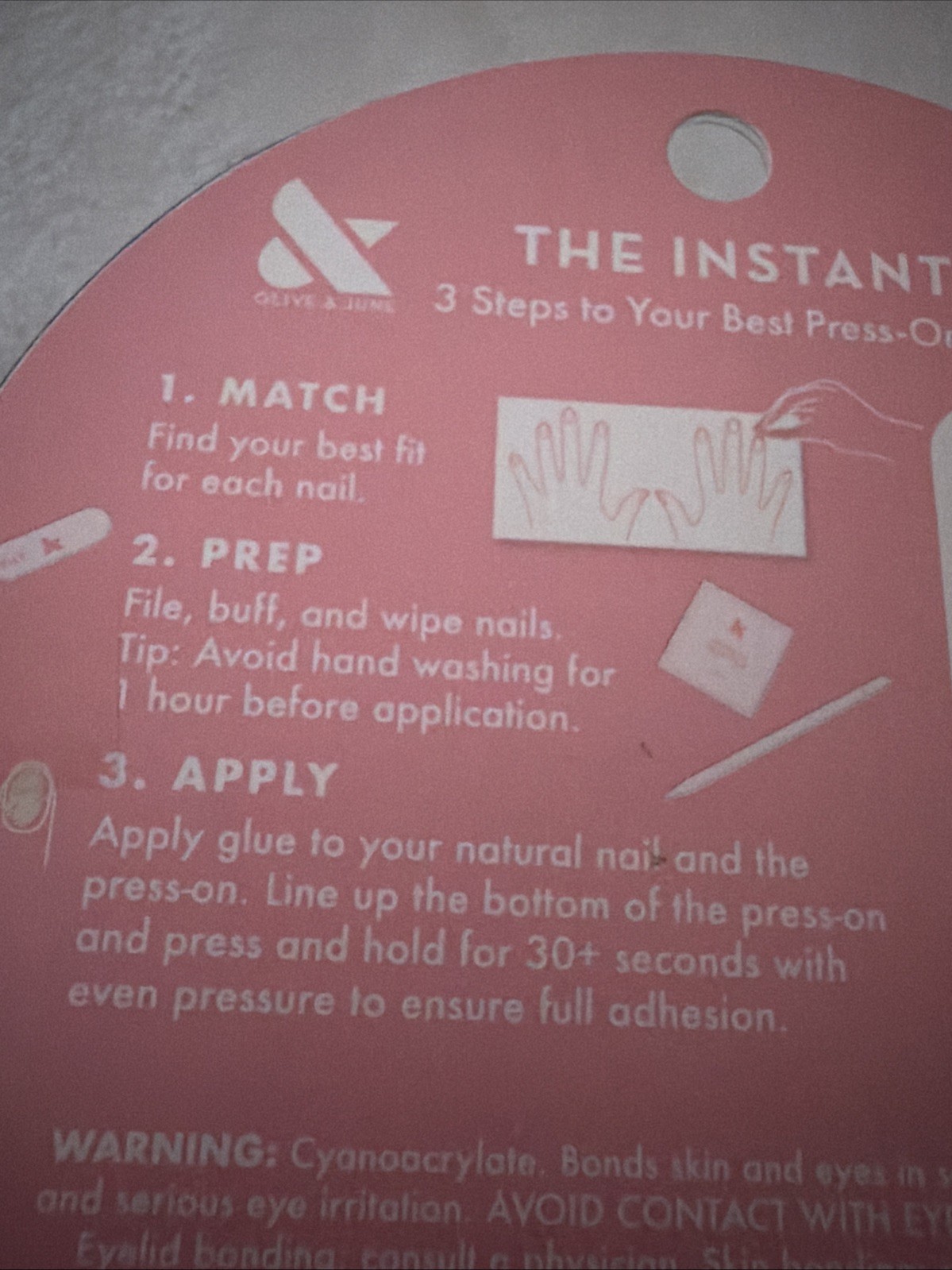 Olive & June Press-On Nails THE INSTANT MANI 42ct Medium Length PINK GOLDFISH