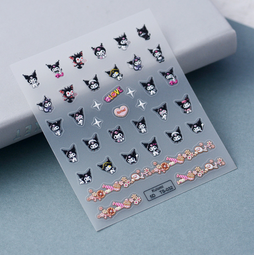 NAIL ART Character 5D Nail Seals KUROMI Nail Stickers Nail Decoration NS54