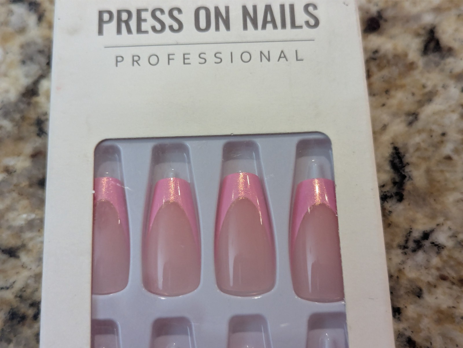 Press On Nails One Minute Nail Tip Bright Pink French Tips 24ct
