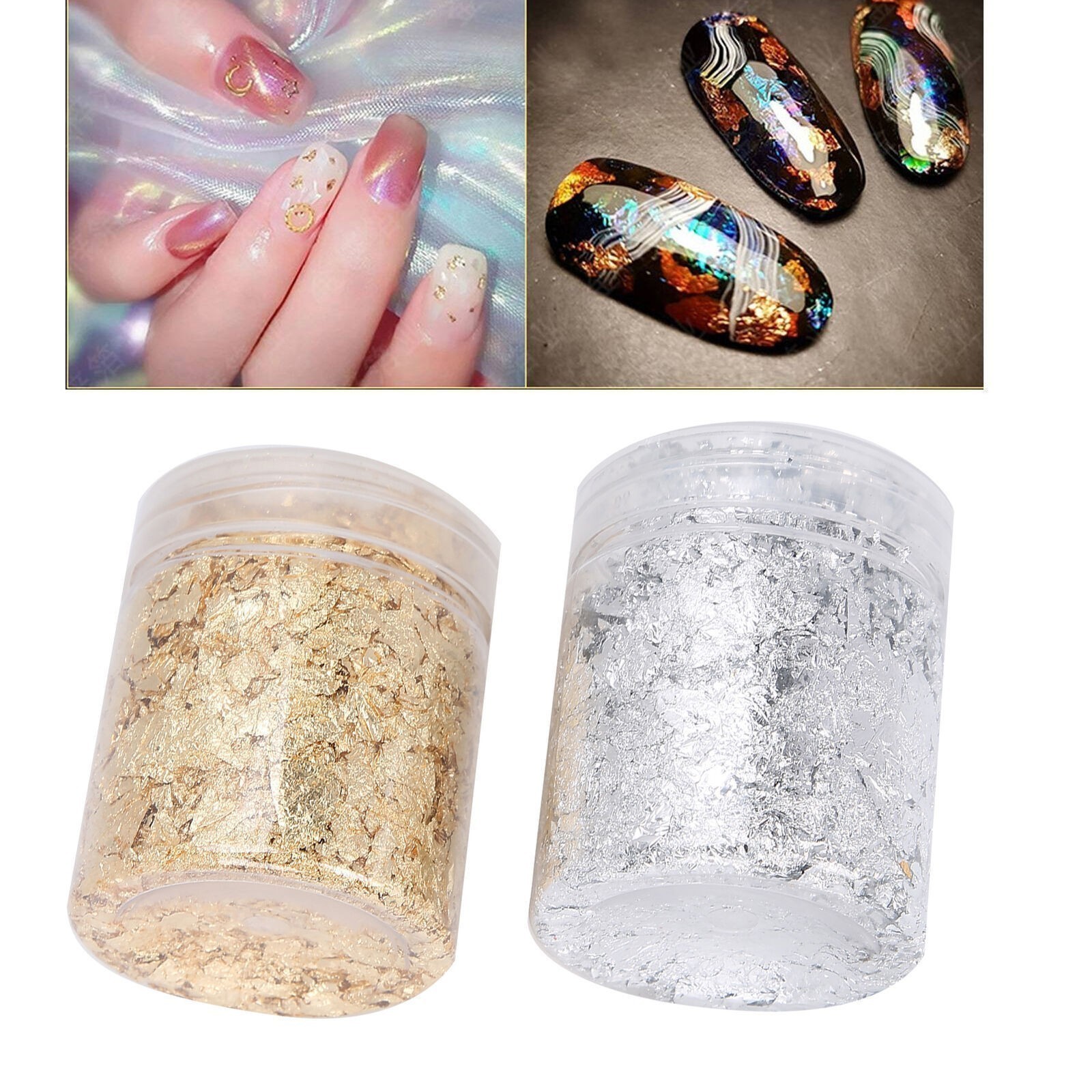 Nail Art Shiny Gold Foil DIY Gold Flakes Glitter Decoration 5g X 2 Bottles