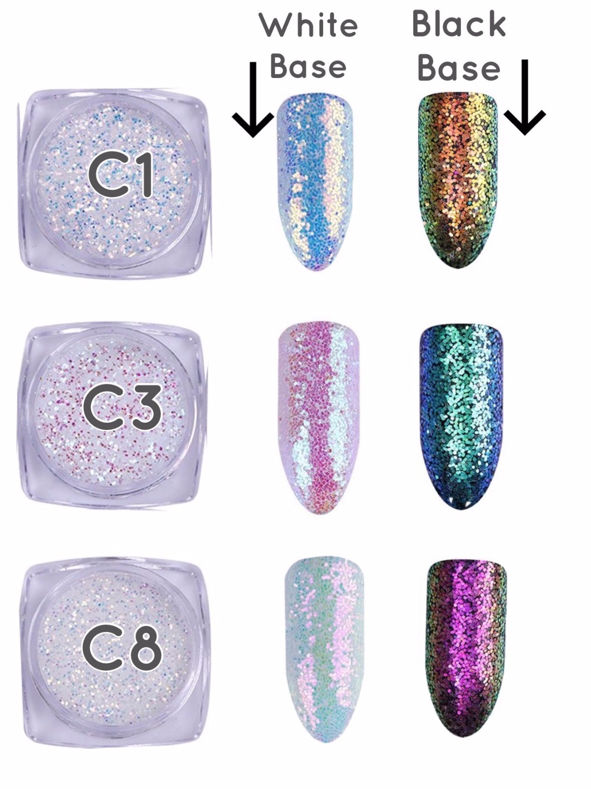 AURORA Chameleon Unicorn Nail Glitter Sequins AB Colours Paillette Mermaid Nail