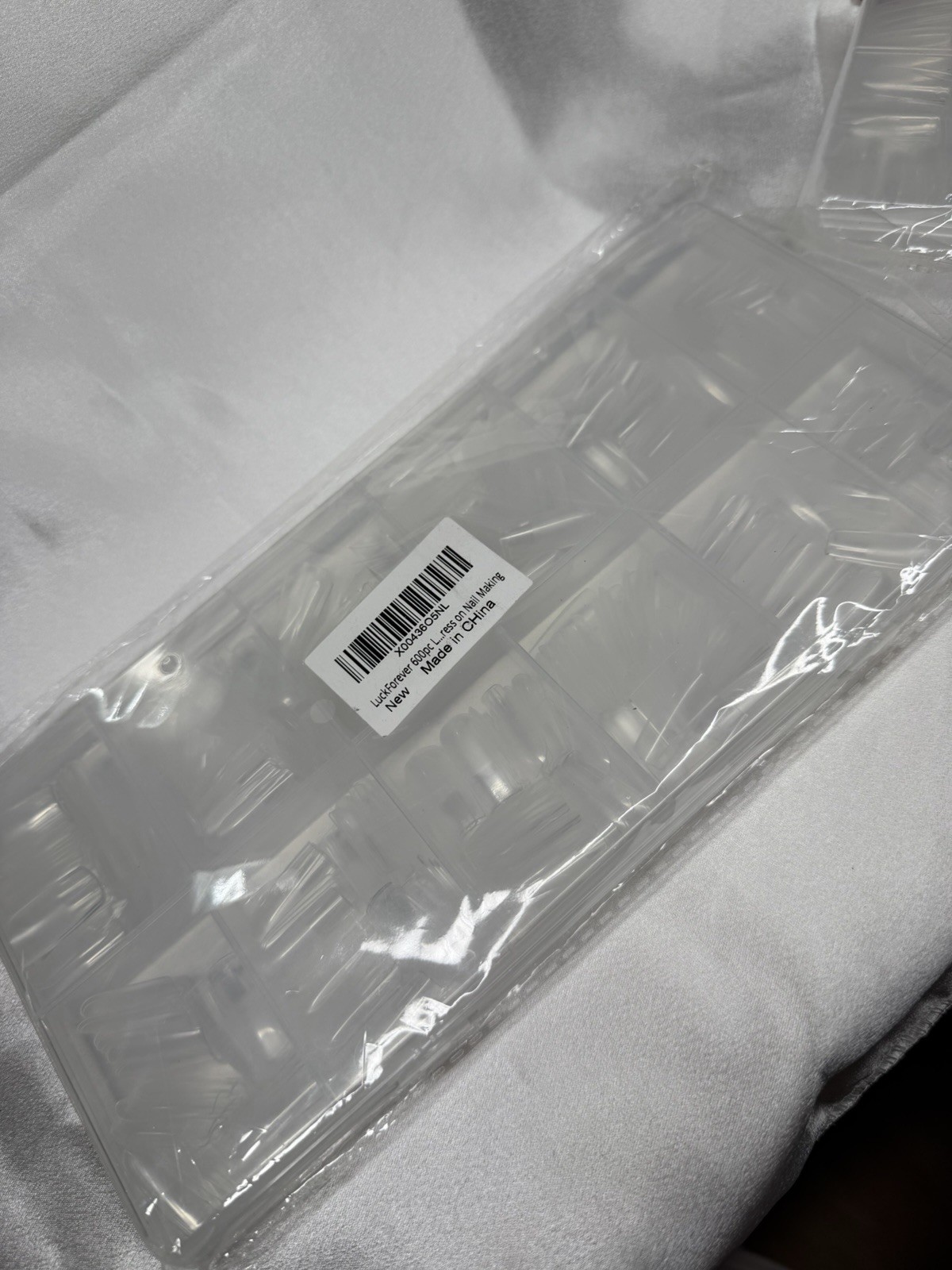 600PCS Square Nail Tips Clear Gel Full Cover, Medium Length