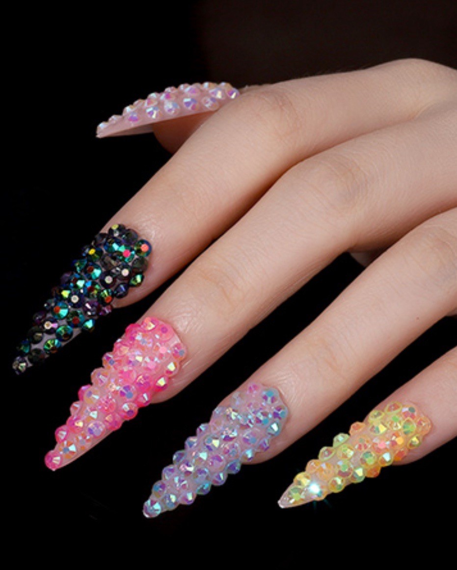 Nail Charms, Nail Rhinestones Kit with 8 Boxes of Nail Gems, 3D Charms for Nails