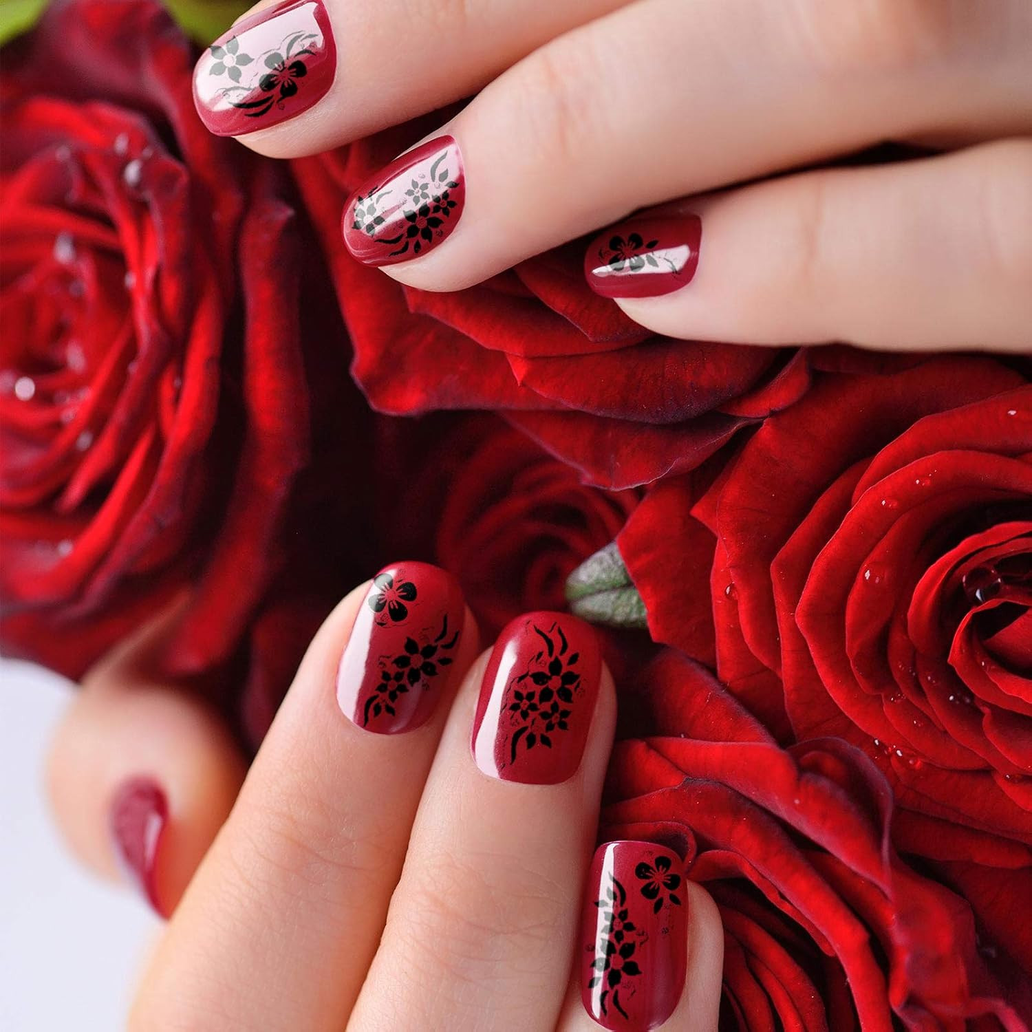 5000 Pcs Flower Nail Stickers 100 Sheets 3D Self Adhesive Nail Stickers Multi De