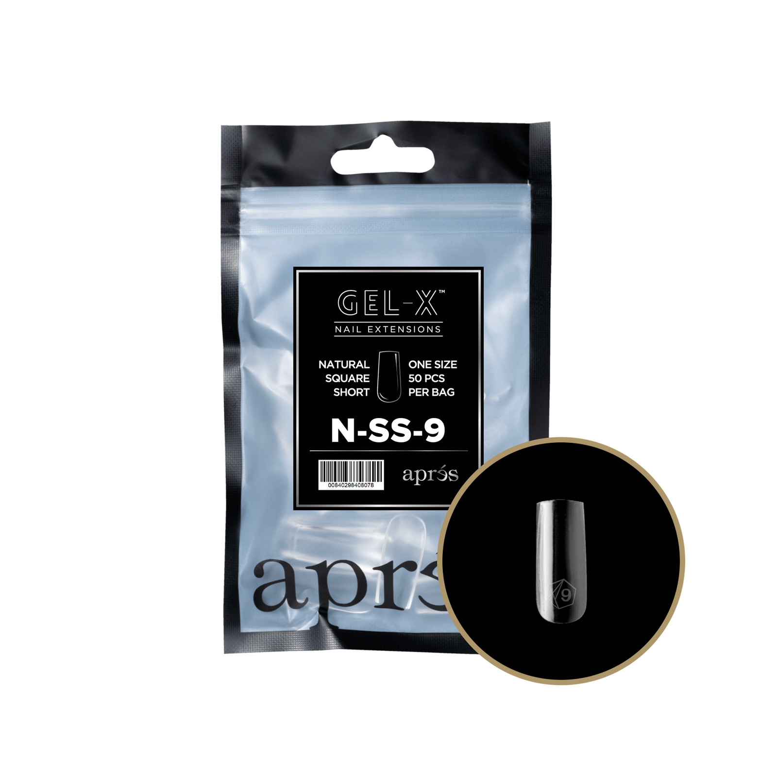 Apres Gel-X Natural Square Short Refill 50pc (Set 11 bags size 00 – 9) (No box)