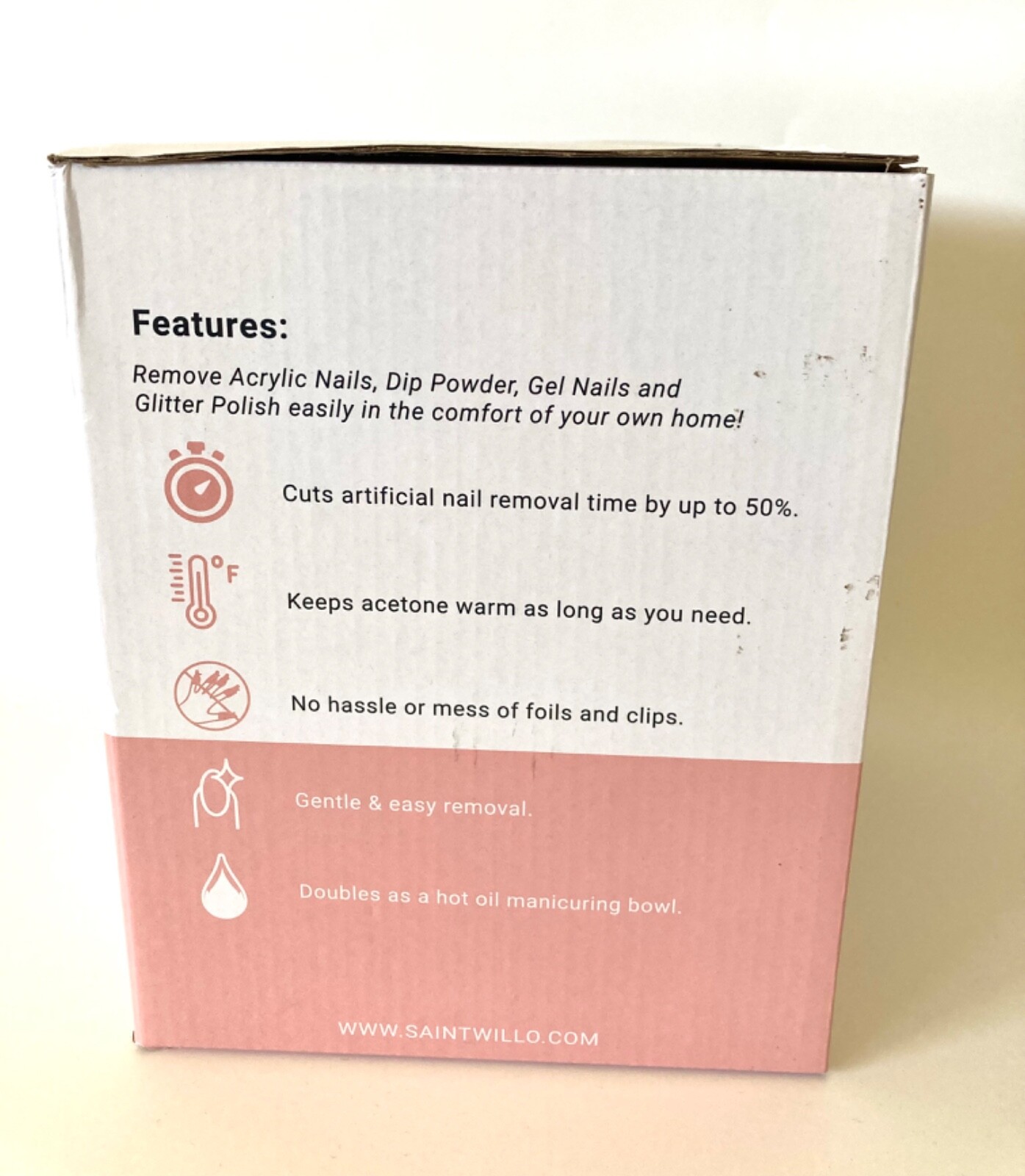 Saint Willo Electric Nail Soaking Bowl acetone proof | Acrylic Nail Remover New