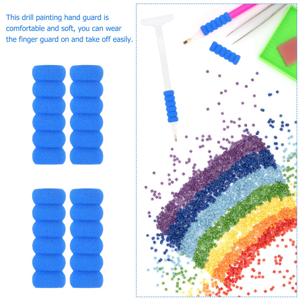 30Pcs Blue Foam Pen Sleeves Durable Finger Protector for Writing and Embroidery