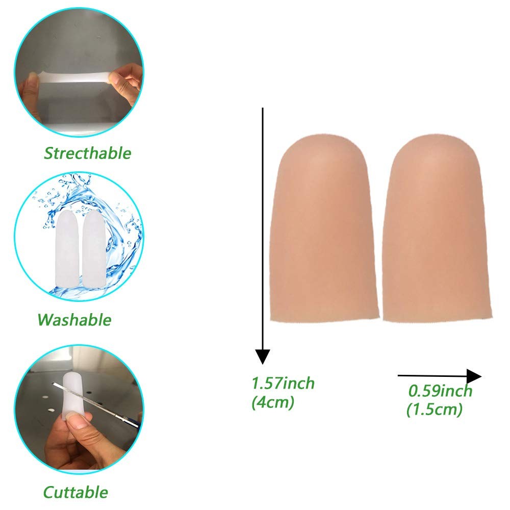 Silicone Finger Protectors Gel Caps Medium Pain Relief Finger Cots Nude Set
