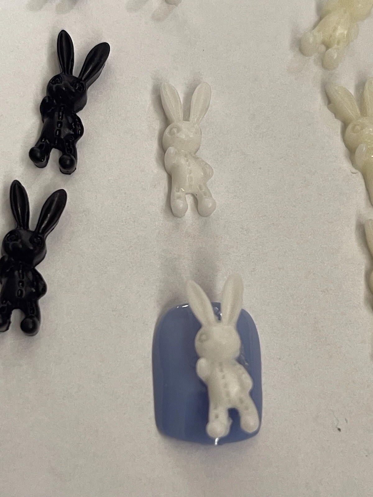 12 PCs Rabbit Colorful Kawaii Nail Charms